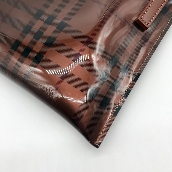 Burberry Brown Vinyl Nova Check Shoulder Bag - Picture 7 of 12